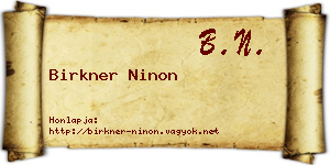 Birkner Ninon névjegykártya